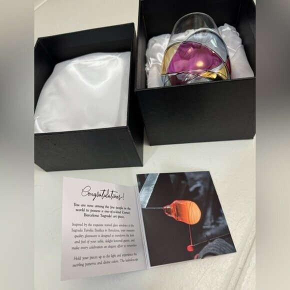 Cornet Barcelona Fancy Stained Glass Designer Wine Glass Tumbler - Picture 3 of 6